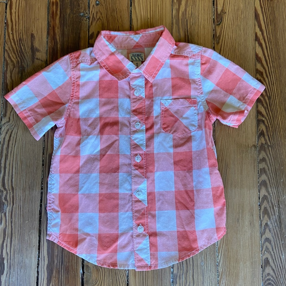 Boys button up plaid shirt